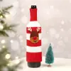 Capa de Garrafa Rena Vermelho Champagne Vinho Tinto Listrada Boneco de Neve Capa de Garrafa Tricô de Lã Nova Decoração Natal Acrílico