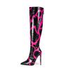 2026 Nuevas Botas de Moda Extrafinas con Estampado de Cebra Estilo Europeo y Americano Punta Fina Versátiles Botas de Moda de Tacón Súper Alto para Mujer