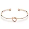 Pulsera Trenzada Nudo de Corazón Joyería Transfronteriza Europea y Americana Pulsera DIY para Mujer Pulsera Abierta de Oro Rosa Novia Nudo Retorcido Tribal