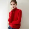 Suéter de cashmere puro espesso para outono e inverno para mulheres, gola alta moda casual malha interna, suéter de cashmere básico