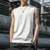Nuevo Chaleco de Cuello Redondo para Hombre Chaleco de Color Camiseta de Verano sin Mangas Delgado Fitness Baloncesto Top Deportivo Ropa para Hombre