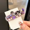 Novo Grampo de Cabelo de Feltro Roxo Exquisito Gatinho com Strass Grampo de Cabelo Lã Grampo Quebra-cabelo BB Grampo para Franja