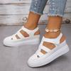Sandalias Casuales Huecas para Ropa Exterior de Mujer 2024 Verano Nuevo Versátil Plataforma Delgada Suela Gruesa Altura Interior Aumentando Zapatos de Mujer