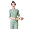 Venta al por mayor en stock traje de overol para salón de belleza para mujer primavera y verano de alta gama belleza médica SPA salón de salud uniformes de técnico de pedicura
