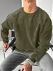 Tendência transfronteiriça Amazon moda masculina gola redonda veludo cotelê top solto ombro caído manga longa moletom texturizado casual