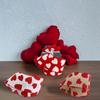 Cinta con Estampado de Corazones para el Día de San Valentín Decoración de Guirnalda para Caja de Regalo Cinta DIY Cinta de Lino Imitación en Forma de Corazón Rojo Melocotón Cinta