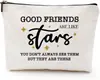 Serie de Bolsas Cosméticas Estampadas de Agradecimiento, Bolsas de Tocador Portátiles de Lino Denso Impermeables para Viaje, Regalos para Amigos, Familiares y Maestros