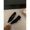 Zapatos Mary Jane de Tacón de Aguja con Punta de Gamuza Estilo Retro Francés para Mujer 2026 Primavera Nuevos Zapatos de Tacón Kitten para Viaje y Noche