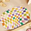 Alfombrilla Creativa de Baño Dopamina Absorbente Secado Rápido Tablero de Ajedrez Barro de Diatomeas Cojín Suave Alfombra Antideslizante para Puerta de Baño