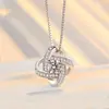 Colar de prata estilo coreano feminino pingente de grama da sorte de cristal japonês e coreano joia de prata corrente para clavícula presente de aniversário atacado