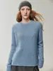 Elegância casual~75% caxemira 25% seda de amoreira suéter de malha pullover feminino, top versátil estilo old money