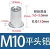 Tuerca Remache de Cabeza Plana Vertical M3M4M5M6 Color Cinc Blanco Azul Cinc Acero Inoxidable Aluminio Cabeza Plana Moleteada Tuerca Remache