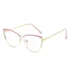 Óculos Fashion Cat-Eye Sem Grau Armações de Óculos Modernas Ultraleves Óculos Retro Fotocromáticos Anti-Luz Azul Óculos Metálicos Fotocromáticos Exportação