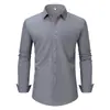 Popular camisa negra de negocios antiarrugas para comercio exterior, ropa formal, respuesta rápida a pedidos pequeños, camisa de manga larga para hombre, OEM y producción personalizada