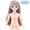 Boneca nua de corpo de 30 cm 6 bjd boneca feita à mão 3d olho real 23 articulação móvel músculo geral corpo maquiagem mudança