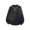 Nuevo suéter de diseño estructural para hombre, cuello redondo, simple, grueso, tejido casual, suéter de punto de manga larga