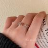 Diseño nicho anillo abierto ajustable de circón colorido sueño de chica dulce y cool luz de lujo arcoíris anillo de dedo índice de diamante completo