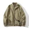 Chaqueta de corte holgado para hombres de mediana edad, cómoda y versátil para otoño, casual y elegante, con cuello alto y mangas largas