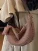 Bolso de Mano Plegado Estilo Coreano Estilo Perezoso Forma de Empanada para Mujer Nuevo Otoño e Invierno 2025 Ligero Gran Capacidad Hombro Único Cruzado