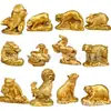 12 Adornos del Zodíaco Imitación de Secuoya Rata Buey Tigre Conejo Dragón Serpiente Caballo Oveja Mono Pollo Perro Cerdo Regalo
