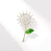 Design de Broche de Girassol para Comércio Exterior Transfronteiriço, Broche Versátil de Luxo Leve para Terno, Acessório de Broche Fixo Feminino Anti-Exposição