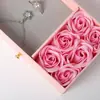 Joias para o Dia dos Namorados 520 Caixa com Gaveta Portátil para Presentes, Anel de Flor Rosa Pingente Colar Caixa de Flores