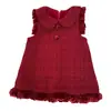 Vestido Chaleco Grueso Cálido con Forro de Terciopelo para Niñas con Cuello Grande y Adorno de Volantes, Nuevo Vestido de Princesa sin Mangas de Invierno