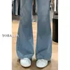 Jeans Acampanados Elásticos de Color Claro para Mujer, Nuevo Verano Tallas Grandes, Adelgazantes para Cuerpo con Forma de Pera, Pantalones de Campana