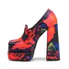 Nuevos Zapatos Gruesos de Primavera y Verano para Mujer Europeos y Americanos Yuantong 2025 Tacones Altos Doble Plataforma Moda Coloridos No Devolubles Microfibra