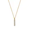 Collar con colgante para clavícula con incrustaciones de diamante, estilo corto, gargantilla europea y americana chapada en oro CNC transfronteriza, collar simple de 18K, acero inoxidable con incrustaciones de diamante