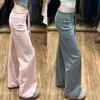Pantalones Deportivos Rosas para Mujer, Novedad Verano 2026, Cintura Alta, Adelgazantes, Pierna Recta, Pantalones de Chándal, Talla Pequeña, Sueltos, Casual, Pierna Ancha