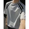 Camiseta de Manga Curta de Algodão Pesado Masculina Verão Moderna Retrô High Street Oversized Top de Meia Manga