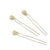 Horquilla de flor de onda de dos dientes que conserva el color de electroforesis horquilla diy función de teléfono móvil estilo antiguo horquilla de paso-sacudida accesorios de joyería