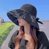 Sombrero de Protección Solar para Mujer en Verano, Protección UV, Sombrero de Goma Negra con Parte Superior Abierta, Ala Ancha, Parasol para la Cara, Sombrero para Ciclismo al Aire Libre