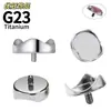 Arete de Titanio ASTM-F136 Borde Ondulado Fondo Plano Ópalo Broquel Base Vacía G23 Accesorios para Piercing de Fondo Plano Labio