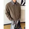Chaqueta retro americana de retazos con solapas para hombre, abrigo casual deportivo de otoño para el trabajo, top holgado moderno y elegante