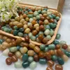 Raíz de Bodhi cuentas sueltas diy cuentas de pastel de arroz alrededor del dedo texto suave cuentas para jugar verde degradado quema de carbón Duobao bodhi mano