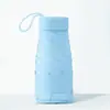 Sombrilla compacta y plegable plana para mujer, doble uso para sol y lluvia, sombrilla portátil con protección UV