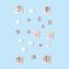 Ventas Directas de Fábrica Verano Cortos Estilo Francés Uñas Portátiles Borde Blanco Pedrería Brillante Parches para Uñas de los Pies Parches de Manicura Removibles