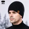 Nuevo Gorro de Punto Cálido para Hombre Otoño e Invierno Ciclismo al Aire Libre Protección contra el Frío Doble Capa con Felpa Engrosado Pullover Gorro de Lana