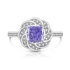 Anel Coroa de Flores Cortadas Coloridas para Mulheres, Venda Quente ao Vivo, com Brilhante Diamante de Alto Carbono, Padparadscha, Joias Personalizadas da Moda