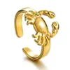 Anillo abierto de cangrejo creativo europeo y americano transfronterizo, anillo de aleación ajustable, joyería de anillo versátil y personalizada estilo océano