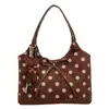 Bolso de Gran Capacidad para Viajes de Trabajo Estilo Nuevo Otoño 2026 Popular Lona Lunares Bolso de Hombro Único Bolso de Mano Tote