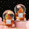 Cartón tarjeta cuero delfín de agua niño bola de cristal brillante caja de música escritorio adornos lindos waterpolo regalos al por mayor