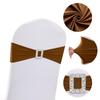 Flor de decoración elástica para respaldo de silla al por mayor, anillo rectangular, correa, banda elástica para silla de hotel y boda, kit de mesa y silla