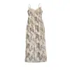 Vestido de Encaje con Estampado de Leopardo Puramente Atractivo para Mujer, Verano 2026 Estilo Francés Sexy Ajustado con Tirantes Largo