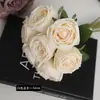 Estilo Europeo Ramo de Rosas de 7 Ramas Flores Artificiales Flores de Mano para Boda Flores de Novia Decoración del Hogar Ramo de Rosas Flores Falsas