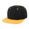 Chapéu Hip-Hop Americano de Seis Painéis com Aba Reta Color Block Transfronteiriço para Homens e Mulheres, Boné de Baseball Hip-Hop Liso de Cor Sólida com Aba Reta, Unissex