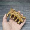 Novo ano dragão pente verde sândalo massagem pente couro cabeludo Meridian pente dupla face escultura Zodíaco sândalo pente atacado