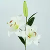 Sensación de alta hidratación flor de lirio flor artificial sala de estar mueble de TV mesa de comedor arreglo floral al por mayor una generación de cabello